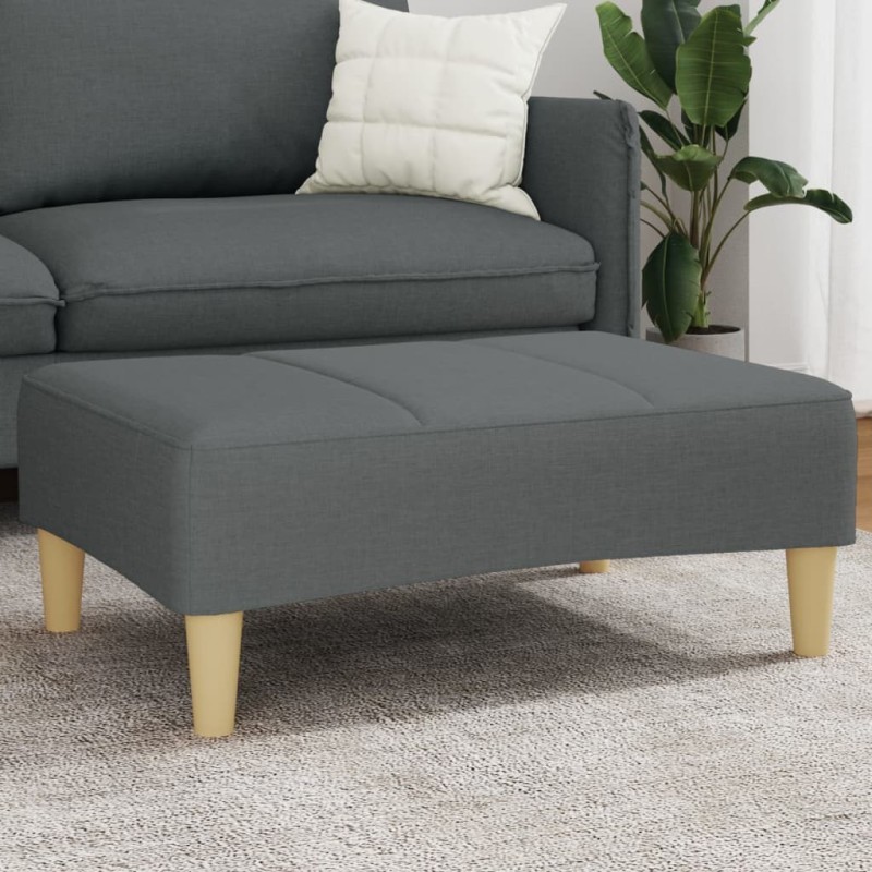 Repose-pied gris foncé 77x55x31 cm tissu 626824626824