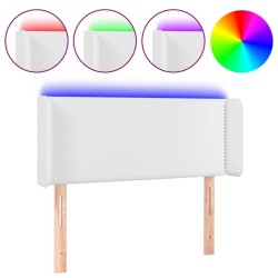 Tête de lit à LED Blanc 103x16x78/88 cm Similicuir 626831626831
