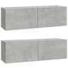 Meubles TV 2 pcs Gris béton 100x30x30 cm Bois d'ingénierie 626836626836