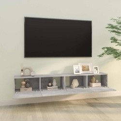 Meubles TV 2 pcs Gris béton 100x30x30 cm Bois d'ingénierie 626836626836
