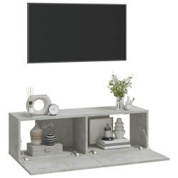 Meubles TV 2 pcs Gris béton 100x30x30 cm Bois d'ingénierie 626836626836