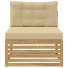 Sofa de milieu extérieur Bois d'Acacia Massif Blanc 626837626837