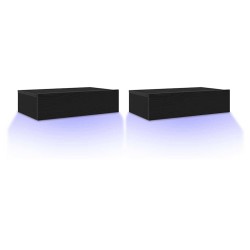 Meubles TV avec éclairage LED 2 pièces Chêne noir 60 x 35 x 15,5 cm 626838626838