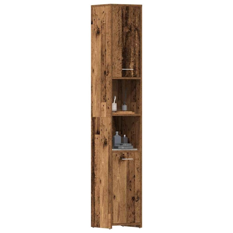 Armoire salle de bain vieux bois 30x30x183,5 cm bois ingénierie 626840626840