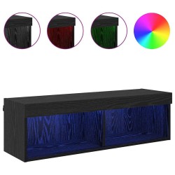 Meuble TV mural Chêne noir 100 x 30 x 30 cm Bois d'ingénierie 626849626849