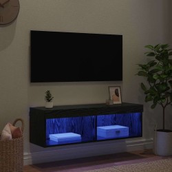 Meuble TV mural Chêne noir 100 x 30 x 30 cm Bois d'ingénierie 626849626849
