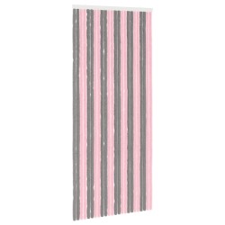 Rideau anti-insectes en chenille Gris Argent et Rose 626850626850