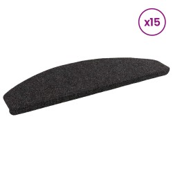 Tapis d'escalier auto-adhésifs 15 pcs Noir 80 x 28 x 3,5 cm 626857626857