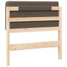 Tête de lit capitonnée Marron et Taupe 75 cm Pin massif 626864626864