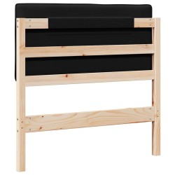 Tête de lit capitonnée Marron et Noir 75 cm Pin massif 626866626866