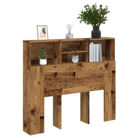 Armoire de tête de lit vieux bois 120x19x103,5 cm 626868626868