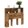 Armoire de tête de lit vieux bois 120x19x103,5 cm 626868626868