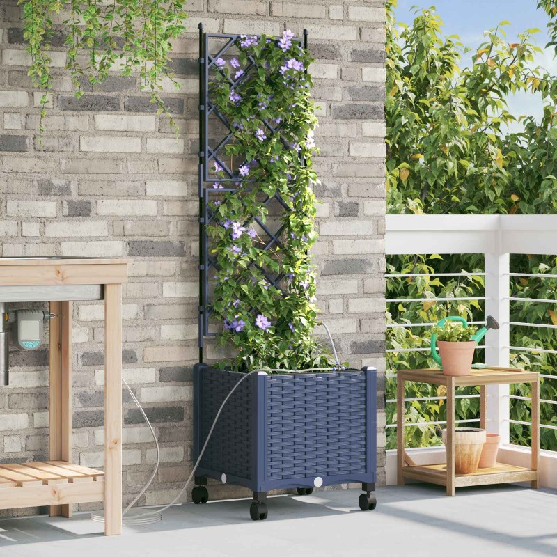 Porte-plante de jardin avec irrigation et roues Gris PP 626869626869