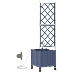 Porte-plante de jardin avec irrigation et roues Gris PP 626869626869