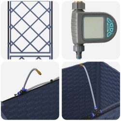 Porte-plante de jardin avec irrigation et roues Gris PP 626869626869