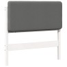 Tête de lit capitonnée Blanc et gris clair 75 cm Pin massif 626875626875
