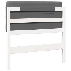 Tête de lit capitonnée Blanc et gris clair 75 cm Pin massif 626875626875