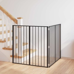 Porte pour chien 2 Panels Noir 100 x 100 cm Acier galvanisé 626883626883