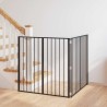 Porte pour chien 2 Panels Noir 100 x 100 cm Acier galvanisé 626883626883