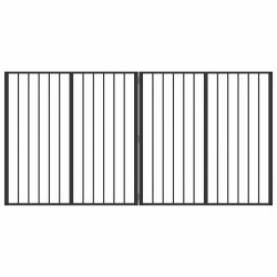 Porte pour chien 2 Panels Noir 100 x 100 cm Acier galvanisé 626883626883