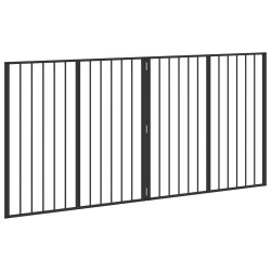 Porte pour chien 2 Panels Noir 100 x 100 cm Acier galvanisé 626883626883