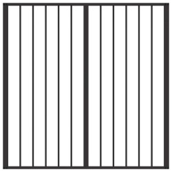 Porte pour chien 2 Panels Noir 100 x 100 cm Acier galvanisé 626883626883
