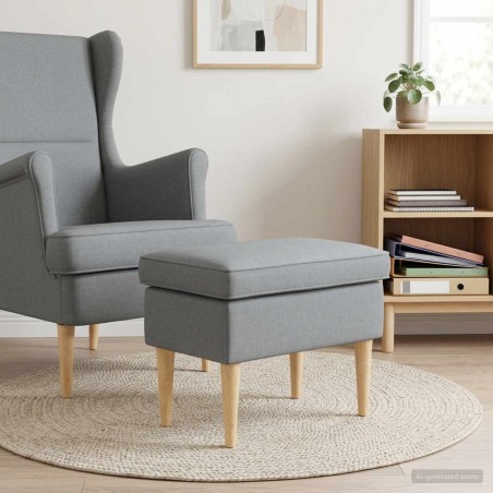 Pouf Gris clair 55 x 35 x 41 cm Polyester 626884626884