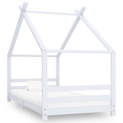 Cadre de lit d'enfant Blanc Bois de pin massif 90x200 cm 626885626885