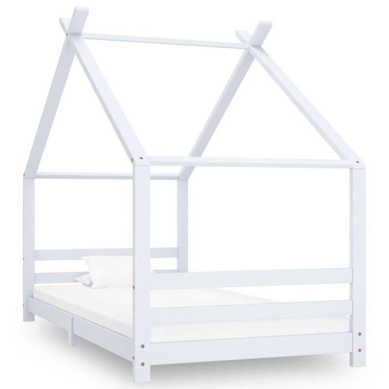 Cadre de lit d'enfant Blanc Bois de pin massif 90x200 cm 626885626885