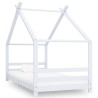 Cadre de lit d'enfant Blanc Bois de pin massif 90x200 cm 626885626885