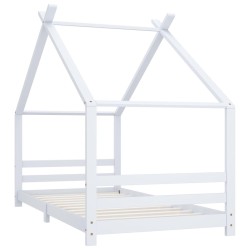 Cadre de lit d'enfant Blanc Bois de pin massif 90x200 cm 626885626885
