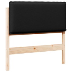 Tête de lit capitonnée Naturel et Noir 75 cm Pin massif 626886626886