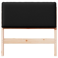 Tête de lit capitonnée Naturel et Noir 75 cm Pin massif 626886626886