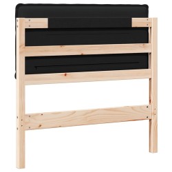 Tête de lit capitonnée Naturel et Noir 75 cm Pin massif 626886626886