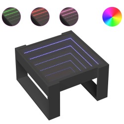 Table basse avec LED infini noir 50x53x30 cm 626891626891