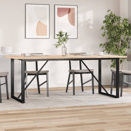 Table à manger cadre en O 200x100x75,5 cm bois pin massif acier 626901626901
