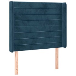Tête de lit avec oreilles Bleu foncé 83x16x118/128 cm Velours 626902626902