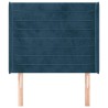 Tête de lit avec oreilles Bleu foncé 83x16x118/128 cm Velours 626902626902