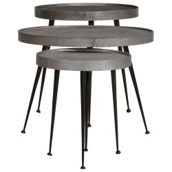 Table basse 3 pcs en bois composite argenté 626906626906