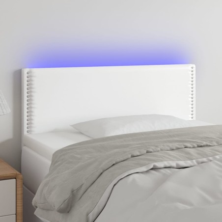 Tête de lit à LED Blanc 100x5x78/88 cm Similicuir 626913626913