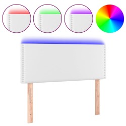 Tête de lit à LED Blanc 100x5x78/88 cm Similicuir 626913626913