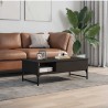 Table basse noir 100x50x35 cm bois d'ingénierie et métal 626914626914