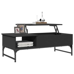 Table basse noir 100x50x35 cm bois d'ingénierie et métal 626914626914