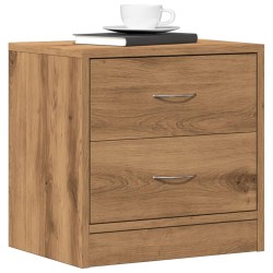 Table de chevet chêne artisanal 40x30x40 cm bois d'ingénierie 626916626916