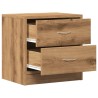 Table de chevet chêne artisanal 40x30x40 cm bois d'ingénierie 626916626916