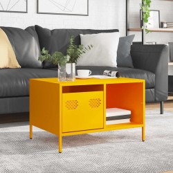 Table basse jaune moutarde 68,5x50x43,5 cm acier laminé à froid 626922626922