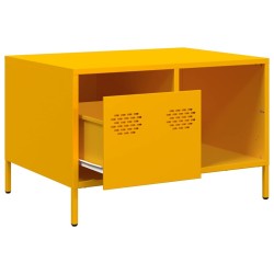 Table basse jaune moutarde 68,5x50x43,5 cm acier laminé à froid 626922626922