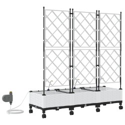 Porte-plante de jardin avec irrigation et roues 3 pc Blanc PP 626923626923