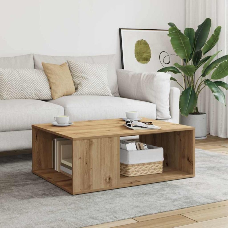 Table basse chêne artisanal 90x67x33 cm bois d'ingénierie 626925626925
