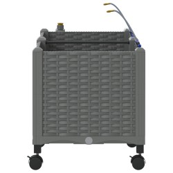 Porte-plante de jardin avec irrigation et roues 2 pc Gris clair 626927626927